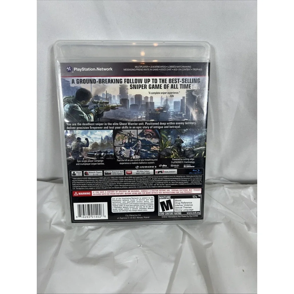 Sniper: Ghost Warrior 2‎ Sony PlayStation 3 PS3 Game Complete With Manual